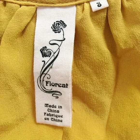 Anthropologie Floreat Mustard Yellow Silk Dress - Picture 5 of 6